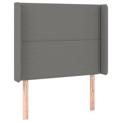 vidaXL Kopfteil mit Ohren Dunkelgrau 83x16x118/128 cm Stoff