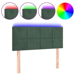 vidaXL LED Kopfteil Dunkelgrün 80x5x78/88 cm Samt