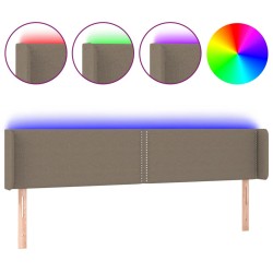 vidaXL LED Kopfteil Taupe 203x16x78/88 cm Stoff