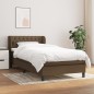 vidaXL Boxspringbett mit Matratze Dunkelbraun 100x200 cm Stoff vidaXL Boxspringbett mit Matratze Dunkelbraun 100x200 cm Stoff