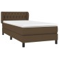 vidaXL Boxspringbett mit Matratze Dunkelbraun 100x200 cm Stoff vidaXL Boxspringbett mit Matratze Dunkelbraun 100x200 cm Stoff