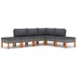 6-tlg. Garten-Lounge-Set mit Kissen Poly Rattan Grau 6-tlg. Garten-Lounge-Set mit Kissen Poly Rattan Grau