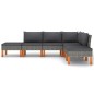 6-tlg. Garten-Lounge-Set mit Kissen Poly Rattan Grau 6-tlg. Garten-Lounge-Set mit Kissen Poly Rattan Grau