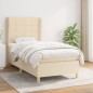vidaXL Boxspringbett mit Matratze Creme 80x200 cm Stoff vidaXL Boxspringbett mit Matratze Creme 80x200 cm Stoff