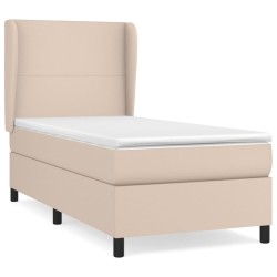vidaXL Boxspringbett mit Matratze Cappuccino-Braun 80x200cm Kunstleder
