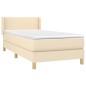 vidaXL Boxspringbett mit Matratze Creme 80x200 cm Stoff vidaXL Boxspringbett mit Matratze Creme 80x200 cm Stoff