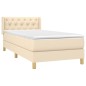 vidaXL Boxspringbett mit Matratze Creme 80x200 cm Stoff vidaXL Boxspringbett mit Matratze Creme 80x200 cm Stoff