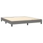 vidaXL Boxspringbett mit Matratze & LED Dunkelgrau 160x200 cm Stoff vidaXL Boxspringbett mit Matratze & LED Dunkelgrau 160x200 cm Stoff