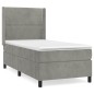 vidaXL Boxspringbett mit Matratze Hellgrau 80x200 cm Samt vidaXL Boxspringbett mit Matratze Hellgrau 80x200 cm Samt