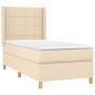 vidaXL Boxspringbett mit Matratze Creme 80x200 cm Stoff vidaXL Boxspringbett mit Matratze Creme 80x200 cm Stoff