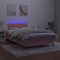 vidaXL Boxspringbett mit Matratze & LED Rosa 120x200 cm Samt vidaXL Boxspringbett mit Matratze & LED Rosa 120x200 cm Samt