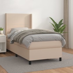 vidaXL Boxspringbett mit Matratze Cappuccino-Braun 80x200cm Kunstleder