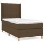 vidaXL Boxspringbett mit Matratze Dunkelbraun 100x200 cm Stoff vidaXL Boxspringbett mit Matratze Dunkelbraun 100x200 cm Stoff