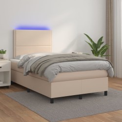 vidaXL Boxspringbett mit Matratze & LED Cappuccino-Braun 120x200cm