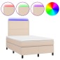 vidaXL Boxspringbett mit Matratze & LED Cappuccino-Braun 120x200cm vidaXL Boxspringbett mit Matratze & LED Cappuccino-Braun 120x200cm