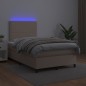 vidaXL Boxspringbett mit Matratze & LED Cappuccino-Braun 120x200cm vidaXL Boxspringbett mit Matratze & LED Cappuccino-Braun 120x200cm