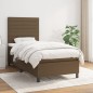 vidaXL Boxspringbett mit Matratze Dunkelbraun 100x200 cm Stoff vidaXL Boxspringbett mit Matratze Dunkelbraun 100x200 cm Stoff