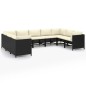 vidaXL 9-tlg. Garten-Lounge-Set mit Kissen Poly Rattan Schwarz vidaXL 9-tlg. Garten-Lounge-Set mit Kissen Poly Rattan Schwarz