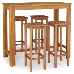 vidaXL 5-tlg. Gartenbar-Set Massivholz Akazie