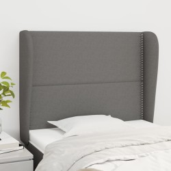 vidaXL Kopfteil mit Ohren Dunkelgrau 83x23x118/128 cm Stoff