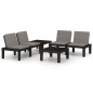 vidaXL 4-tlg. Garten-Lounge-Set mit Auflagen Kunststoff Grau vidaXL 4-tlg. Garten-Lounge-Set mit Auflagen Kunststoff Grau
