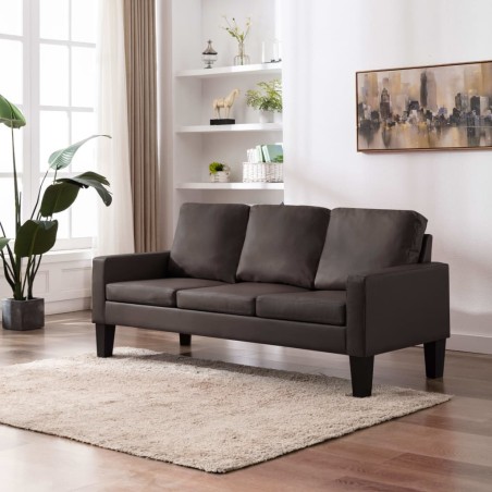 vidaXL 3-Sitzer-Sofa Braun Kunstleder