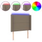 vidaXL LED Kopfteil Taupe 103x16x118/128 cm Stoff vidaXL LED Kopfteil Taupe 103x16x118/128 cm Stoff