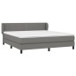 vidaXL Boxspringbett mit Matratze Dunkelgrau 160x200 cm Stoff vidaXL Boxspringbett mit Matratze Dunkelgrau 160x200 cm Stoff