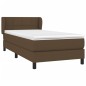 vidaXL Boxspringbett mit Matratze Dunkelbraun 100x200 cm Stoff vidaXL Boxspringbett mit Matratze Dunkelbraun 100x200 cm Stoff