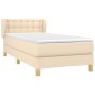 vidaXL Boxspringbett mit Matratze Creme 80x200 cm Stoff vidaXL Boxspringbett mit Matratze Creme 80x200 cm Stoff