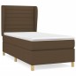 vidaXL Boxspringbett mit Matratze Dunkelbraun 100x200 cm Stoff vidaXL Boxspringbett mit Matratze Dunkelbraun 100x200 cm Stoff