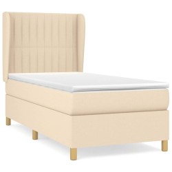 vidaXL Boxspringbett mit Matratze Creme 80x200 cm Stoff