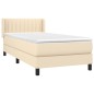 vidaXL Boxspringbett mit Matratze Creme 80x200 cm Stoff vidaXL Boxspringbett mit Matratze Creme 80x200 cm Stoff