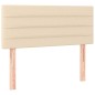 vidaXL Boxspringbett mit Matratze & LED Creme 80x200 cm Stoff vidaXL Boxspringbett mit Matratze & LED Creme 80x200 cm Stoff