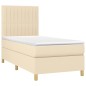 vidaXL Boxspringbett mit Matratze & LED Creme 80x200 cm Stoff vidaXL Boxspringbett mit Matratze & LED Creme 80x200 cm Stoff