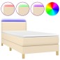 vidaXL Boxspringbett mit Matratze & LED Creme 80x200 cm Stoff vidaXL Boxspringbett mit Matratze & LED Creme 80x200 cm Stoff