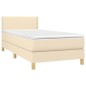 vidaXL Boxspringbett mit Matratze & LED Creme 80x200 cm Stoff vidaXL Boxspringbett mit Matratze & LED Creme 80x200 cm Stoff