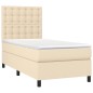vidaXL Boxspringbett mit Matratze & LED Creme 80x200 cm Stoff vidaXL Boxspringbett mit Matratze & LED Creme 80x200 cm Stoff
