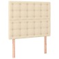vidaXL Boxspringbett mit Matratze & LED Creme 80x200 cm Stoff vidaXL Boxspringbett mit Matratze & LED Creme 80x200 cm Stoff