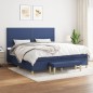 vidaXL Boxspringbett mit Matratze Blau 200x200 cm Stoff vidaXL Boxspringbett mit Matratze Blau 200x200 cm Stoff