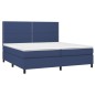 vidaXL Boxspringbett mit Matratze Blau 200x200 cm Stoff vidaXL Boxspringbett mit Matratze Blau 200x200 cm Stoff