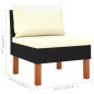 vidaXL 3-Sitzer-Gartensofa mit Kissen Schwarz Poly Rattan vidaXL 3-Sitzer-Gartensofa mit Kissen Schwarz Poly Rattan