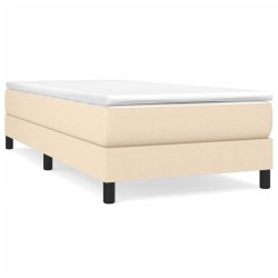 vidaXL Boxspringbett mit Matratze Creme 80x200 cm Stoff