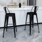 vidaXL Barhocker 2 Stk. Schwarz Stahl vidaXL Barhocker 2 Stk. Schwarz Stahl