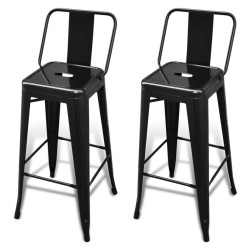 vidaXL Barhocker 2 Stk. Schwarz Stahl 