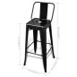 vidaXL Barhocker 2 Stk. Schwarz Stahl vidaXL Barhocker 2 Stk. Schwarz Stahl