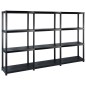 vidaXL Lagerregal mit 4 Böden Schwarz 183x30,5x130 cm Kunststoff vidaXL Lagerregal mit 4 Böden Schwarz 183x30,5x130 cm Kunststoff
