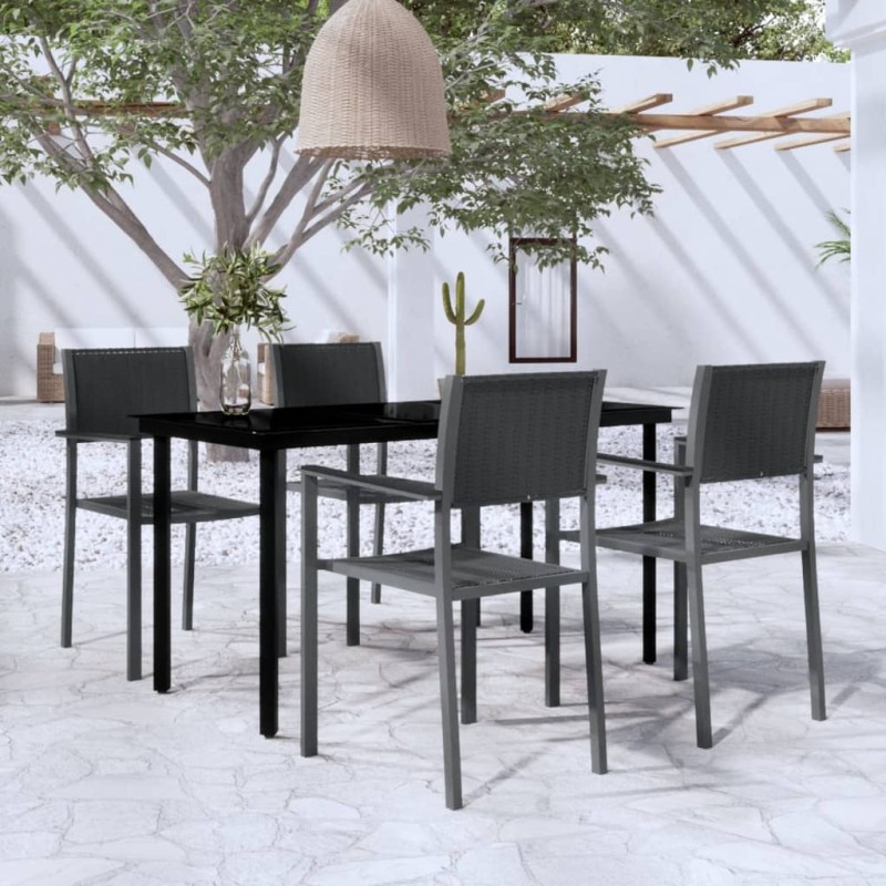 vidaXL 5-tlg. Garten-Essgruppe Schwarz vidaXL 5-tlg. Garten-Essgruppe Schwarz