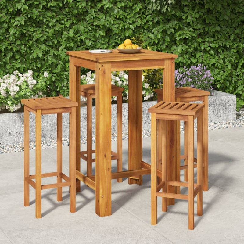 vidaXL 5-tlg. Gartenbar-Set Massivholz Akazie vidaXL 5-tlg. Gartenbar-Set Massivholz Akazie