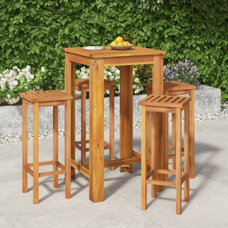 vidaXL 5-tlg. Gartenbar-Set Massivholz Akazie